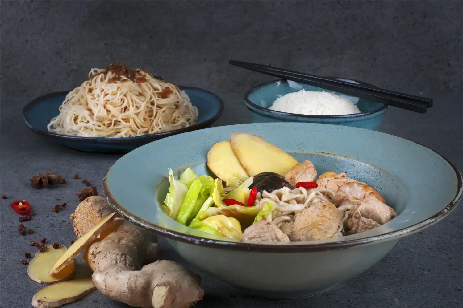 Signature Taiwanese noodle dishes from 44 South Village in Toronto